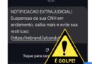 Mensagem com notificação extrajudicial de suspensão de CNH em nome do Detran-MS é golpe