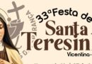 Fé e devoção em Vicentina: Fiéis celebram Santa Terezinha com diversas atividades
