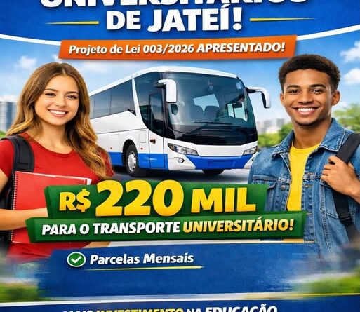 Projeto de Lei do Executivo garante apoio financeiro para transporte dos universitários de Jateí