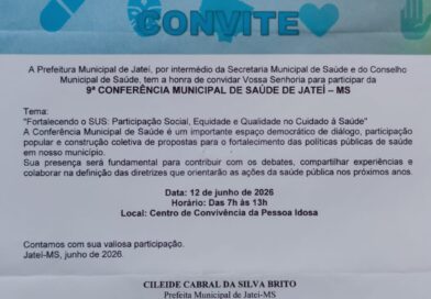 Jateí realiza sua Conferência Municipal de Saúde no dia 12 de junho