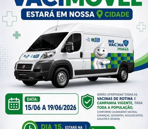Vacinamóvel vai estacionar em Jateí para imunizar população e prevenir doenças