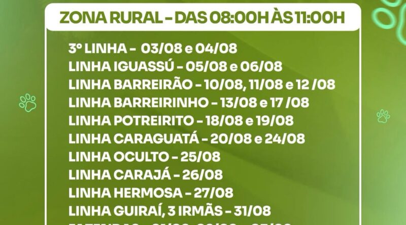 Vicentina vacina cães e gatos contra a raiva e campanha começa pela zona rural