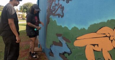 Oficina de grafite transforma paisagem e insere arte urbana em Jateí