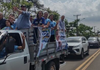 Com carreata, prefeita de Jateí lidera movimento de apoio ao governo estadual e ao Senado