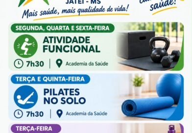 Vida saudável: Prefeitura de Jateí calendário de atividades semanais