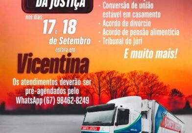 Carreta da Justiça fica estacionada em Vicentina até sexta-feira, dia 18