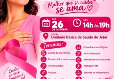 Jateí tem agendas de cuidados e orientações nos dias 26 e 27 de Outubro Rosa