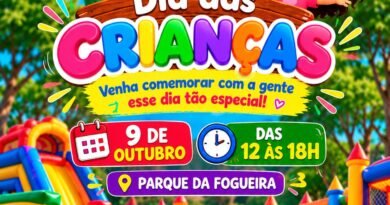 Prefeitura de Jateí prepara festa para as crianças neste dia 9 de outubro no Parque da Fogueira